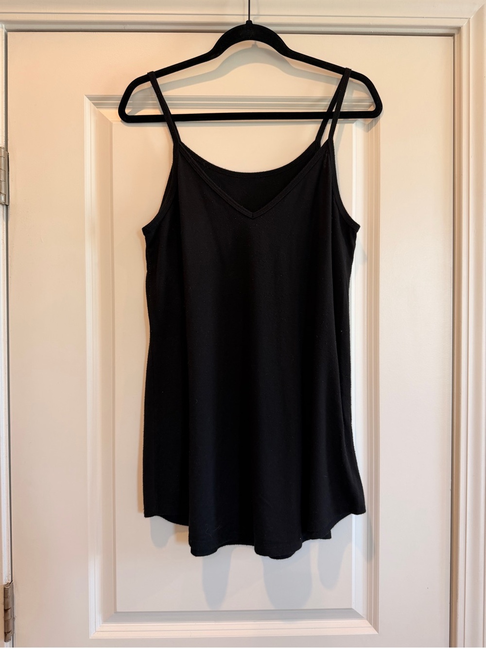 Black V-Neck Spaghetti Strap Women's Tank Top